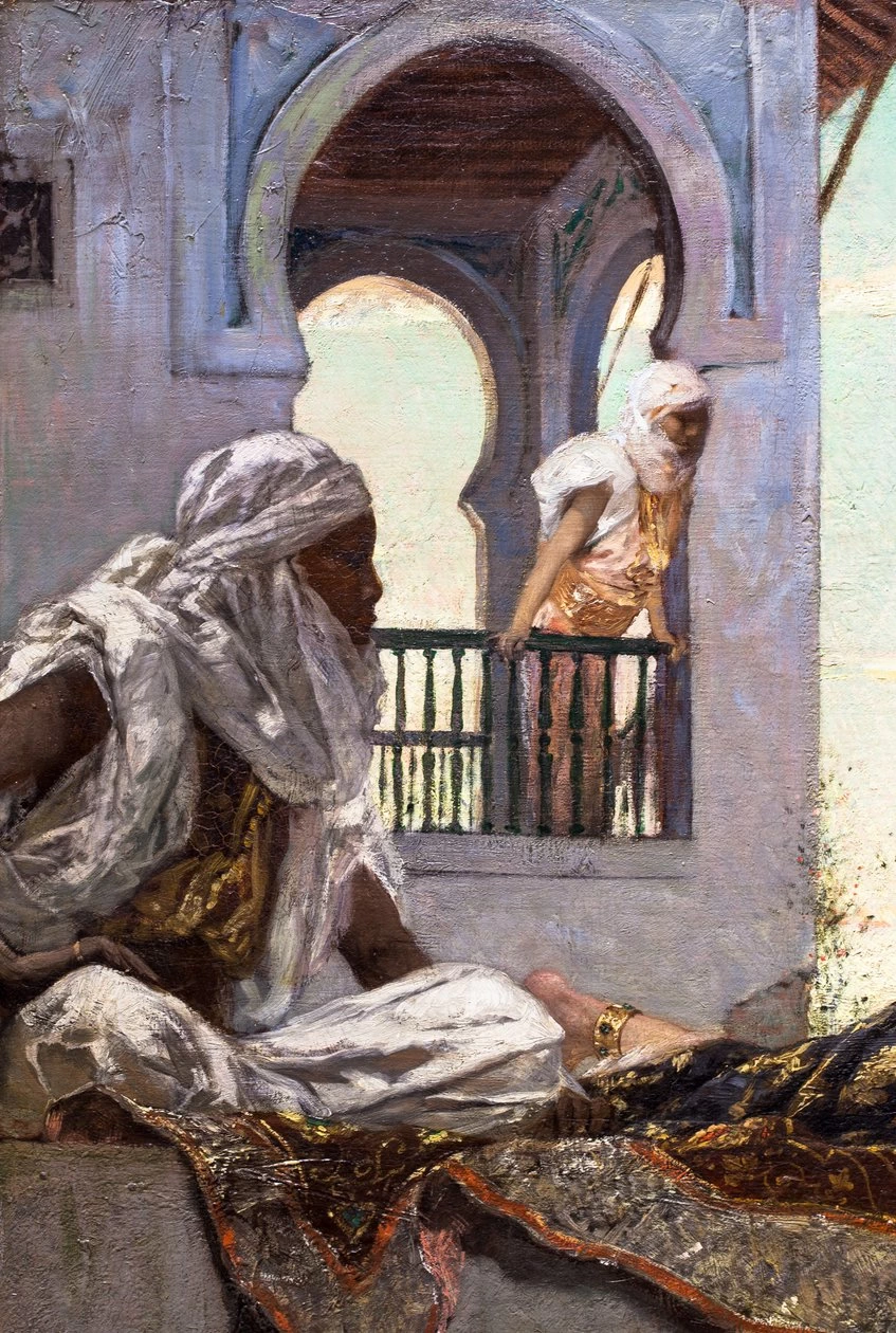 Jean - Joseph Benjamin, Constant, 183, Sulla terrazza in Marocco, Musee Des Beaux, Arts, Montreal, dettaglio 2